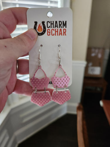 Retro Pink Swimsuit Earrings – Fun Summer Statement Jewelry